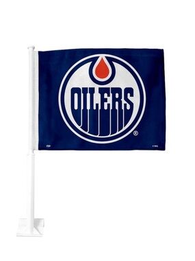 Edmonton Oilers Car Flag - Navy, White & Orange